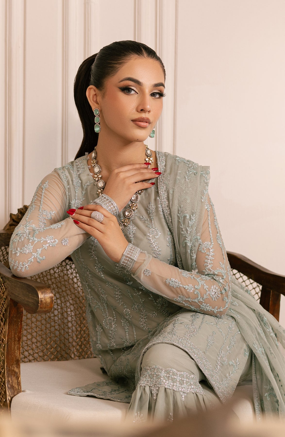 Zarif | Inayat Wedding Formals | ZRI 02 GULZAAR - Designer Dress with Intricate embroidery and embellishments. Shop elegent wedding dress at Maria Faisal.