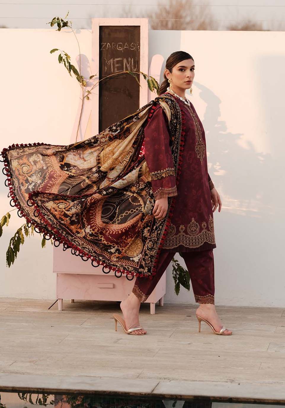 Zarqash | Luxe Lawn 24 | ZQ 6 - Ladies Clothes - Maria Faisal