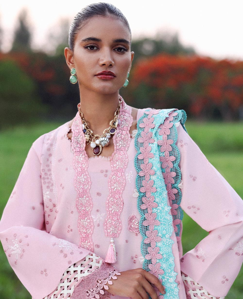 Republic Womenswear | Lilas Lawn 26 | Zayra - Luxury Dress - available at Maria Faisal in UK and USA.