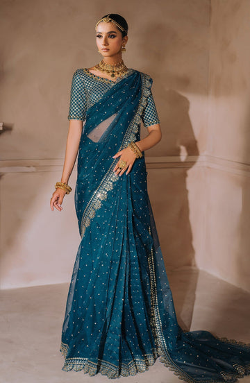 Zevk | Malika Jaan Bridals | NEELO JAAN - Designer Dress with Intricate embroidery and embellishments. Shop elegent wedding dress at Maria Faisal.