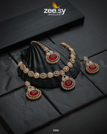 Zirconic Starburst Necklace - Designer Dress with Intricate embroidery and embellishments. Shop elegent wedding dress at Maria Faisal.