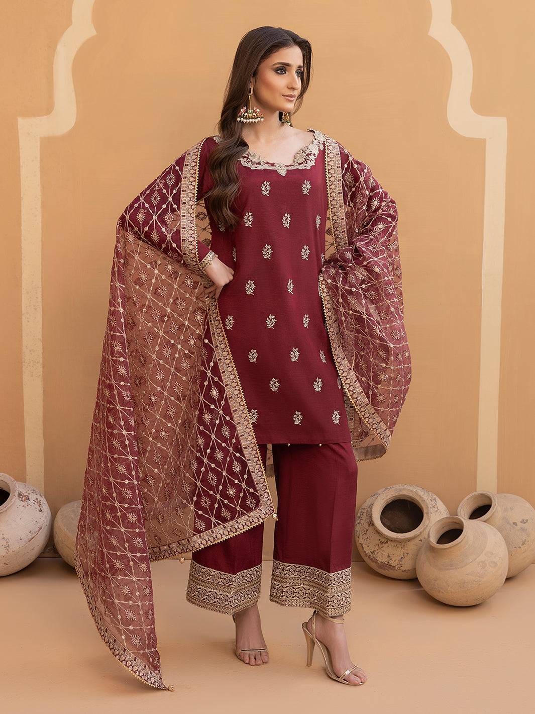 Hem Stitch | Raw Silk Edit 25 | Zurina by Maria Faisal - Registered Vendor of : Hemstitch - type : Ladies Clothes - 100% original wedding dresses