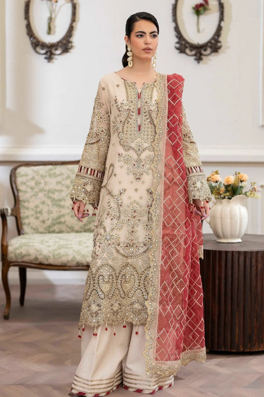 Adans Libas | Saleeqa Chiffon 25 | SALEEQA 7511 - is Ivory dress from Adans Libas - Ladies Clothes - Maria Faisal