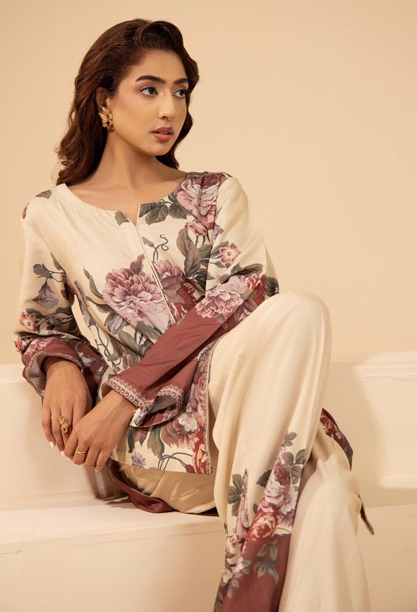 Adans Libas | Winter Slub 25 | SLUB 7560 - is Cream dress from Adans Libas - Ladies Clothes - Maria Faisal