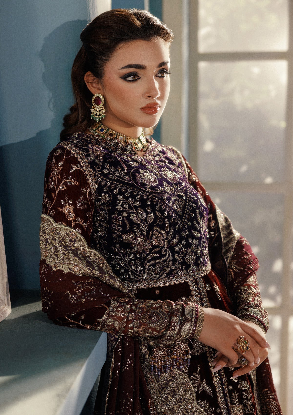 Aik Atelier | Udaipur Velvet 25 | LOOK 03 - Formal Wear - available at Maria Faisal in UK and USA