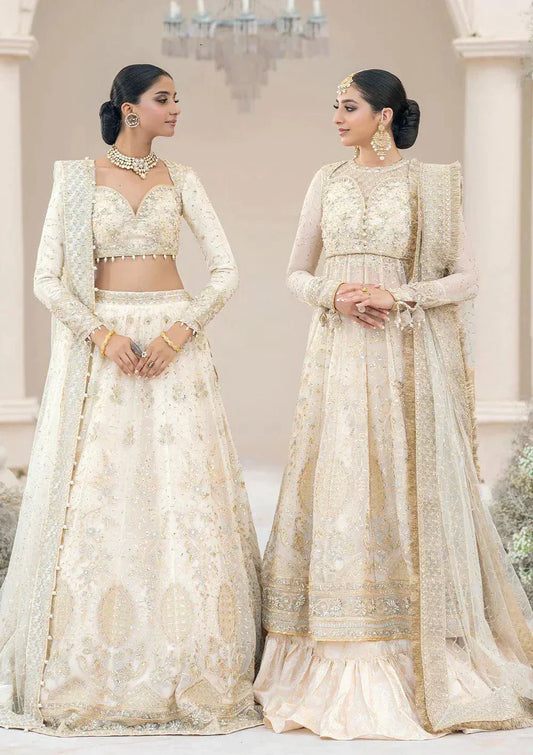 Aik Atelier Wedding Festive 23 LOOK 05 – Off White Designer Dress with intricate embroidery and embellishments. Shop elegant Wedding dress at Maria Faisal.