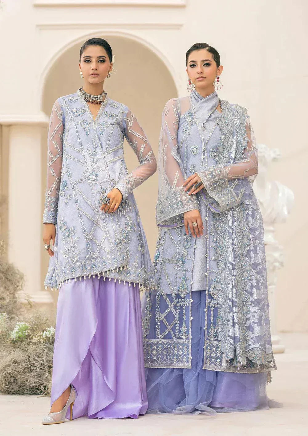 Aik Atelier Wedding Festive 23 LOOK 08 – Lavender Designer Dress with intricate embroidery and embellishments. Shop elegant Wedding dress at Maria Faisal.