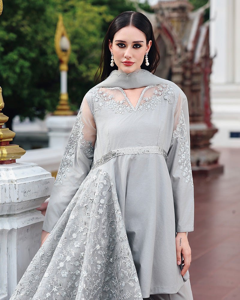 Ain | Prestige Festive Edit | AN - 146 C AN - 146 C - is Gray dress from Ain - Ladies Clothes - Maria Faisal
