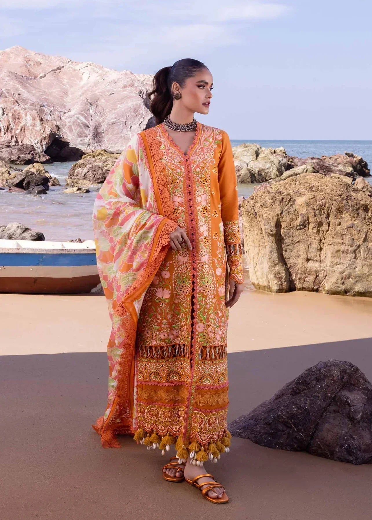 Akbar Aslam | Oasis Lawn 24 | Calla Lily - Pakistani Dress - Maria Faisal