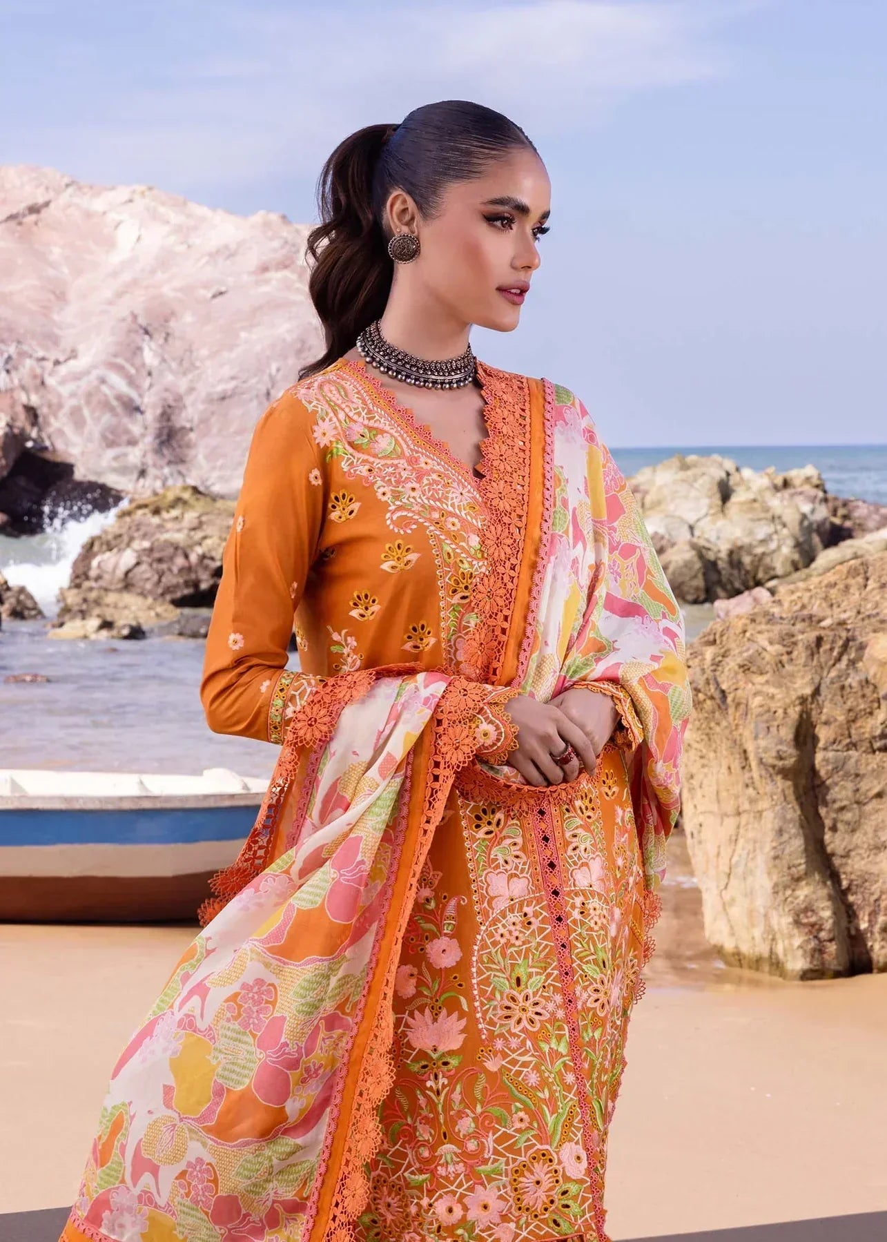 Akbar Aslam | Oasis Lawn 24 | Calla Lily - Pakistani Dress - Maria Faisal