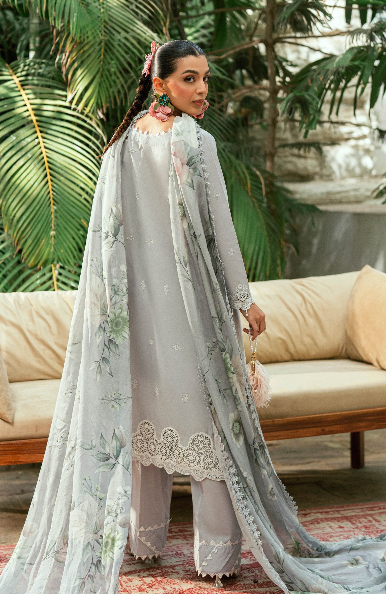 Al zohaib | Laserkari Premium Edition 25 | LKP - 25 - 04 E - is Aqua Blue dress from Al zohaib - Ladies Clothes - Maria Faisal
