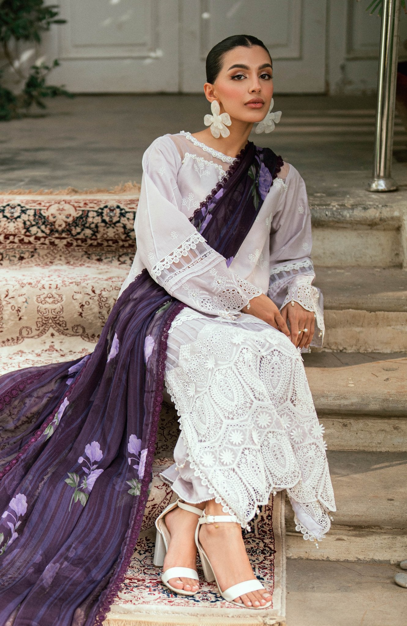 Al zohaib | Laserkari Premium Edition 25 | LKP - 25 - 06 C - is White dress from Al zohaib - Ladies Clothes - Maria Faisal