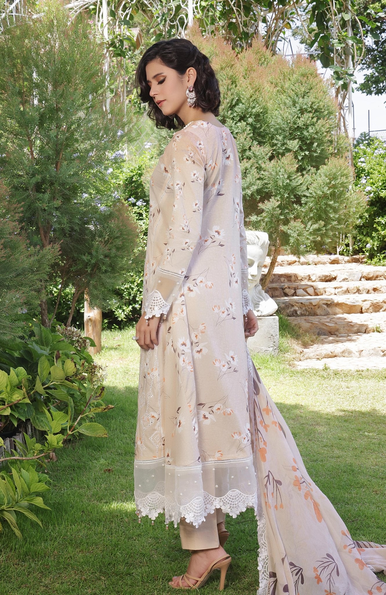 Al Zohaib | Sunshine Premium Edition 25 | SBE - 25 - 02 H - is Peach Cream dress from Al Zohaib - Ladies Clothes - Maria Faisal