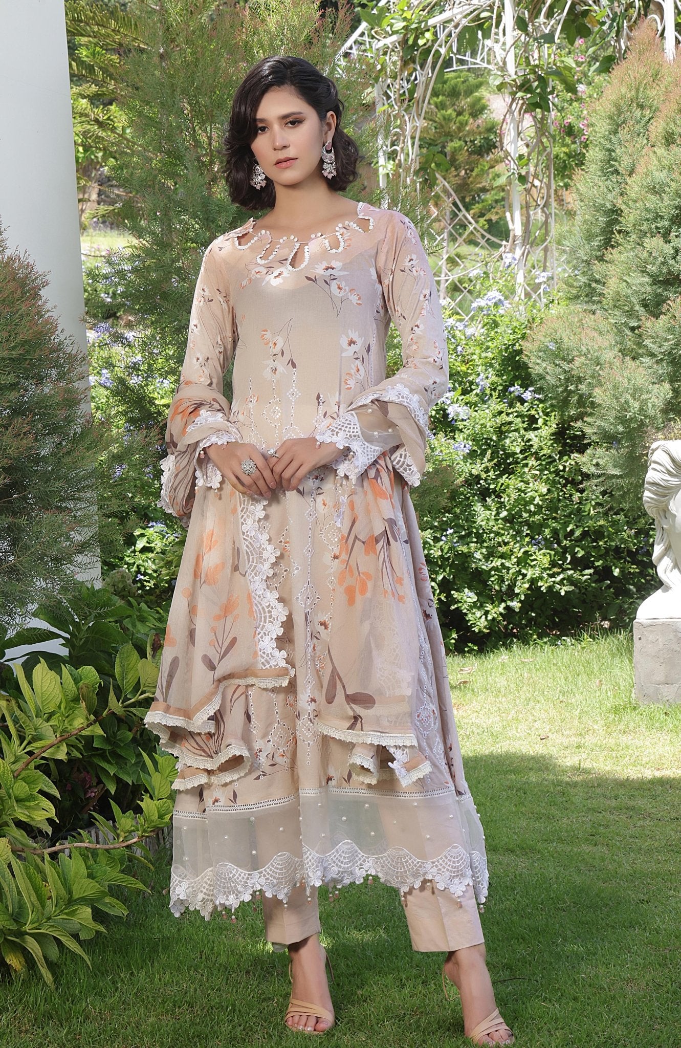 Al Zohaib | Sunshine Premium Edition 25 | SBE - 25 - 02 H - is Peach Cream dress from Al Zohaib - Ladies Clothes - Maria Faisal