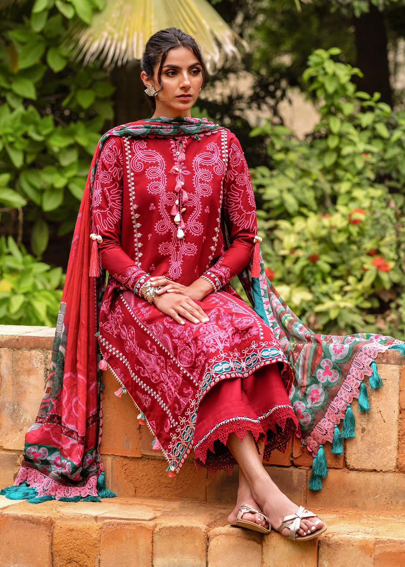 Sadaf Fawad Khan | Lawn 24 | Helen (B) - Designer Dress with Intricate embroidery and embellishments. Shop elegent wedding dress at Maria Faisal.