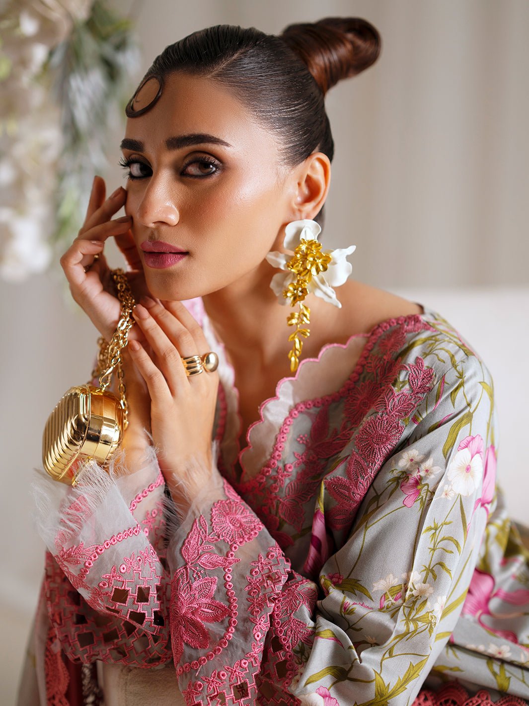 Bin Ilyas | Eres Bonita Viscose 25 | 1103 - B - is Cloud Gray dress from Bin Ilyas - Ladies Clothes - Maria Faisal