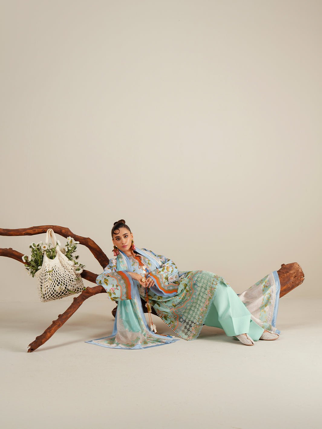 Bin Ilyas | Eres Bonita Viscose 25 | 1105 - B - is Pastel Blue dress from Bin Ilyas - Ladies Clothes - Maria Faisal