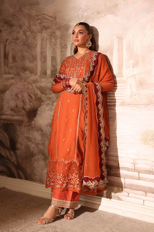 Azure | Ensembles | Amber Rust - Casual Dress - available at Maria Faisal in UK and USA.