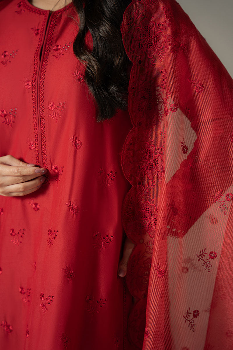 Cross Stitch | Chikankari Lawn 25 | CARMINE GRIS - Ladies Clothes