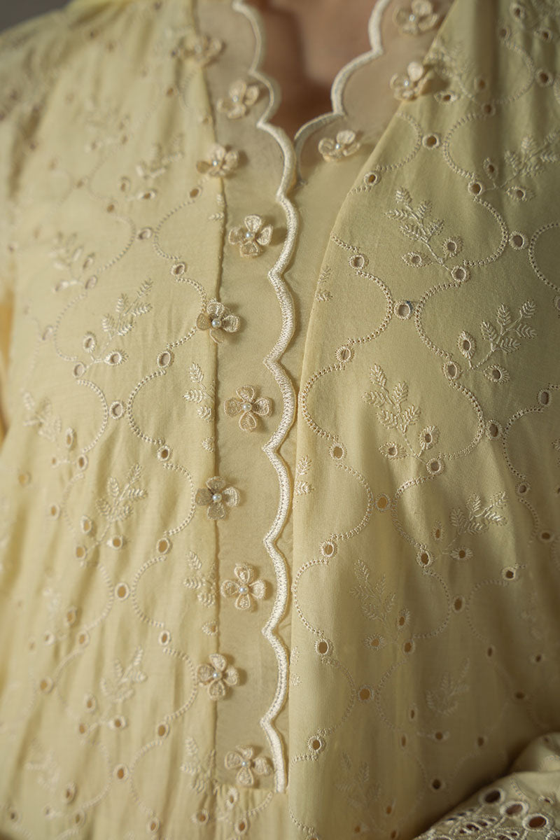 Cross Stitch | Chikankari Lawn 25 | LEMON ZEST - Ladies Clothes