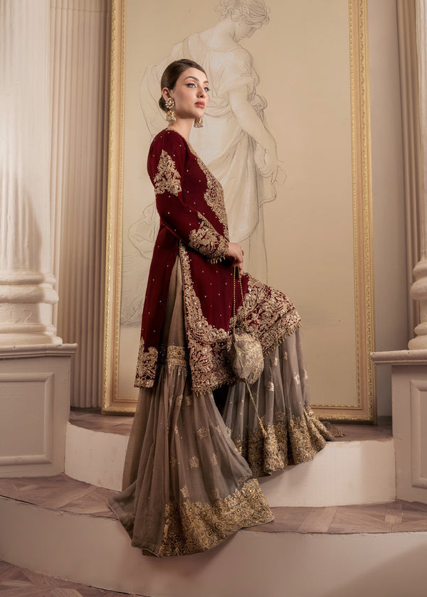 Haseens | Riwayat Luxe | Zarmina - Formal Dress - available at Maria Faisal in UK and USA.