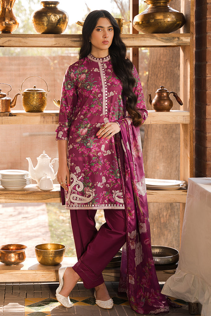 Cross Stitch | Eid Lawn 24 | IRIS MAUVE - Maria Faisal