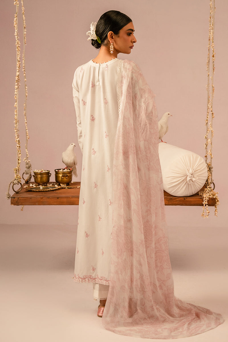 Cross Stitch | Mahiri Embroidered Collection 24 | Ivory Cream - Ladies Clothes - Maria Faisal