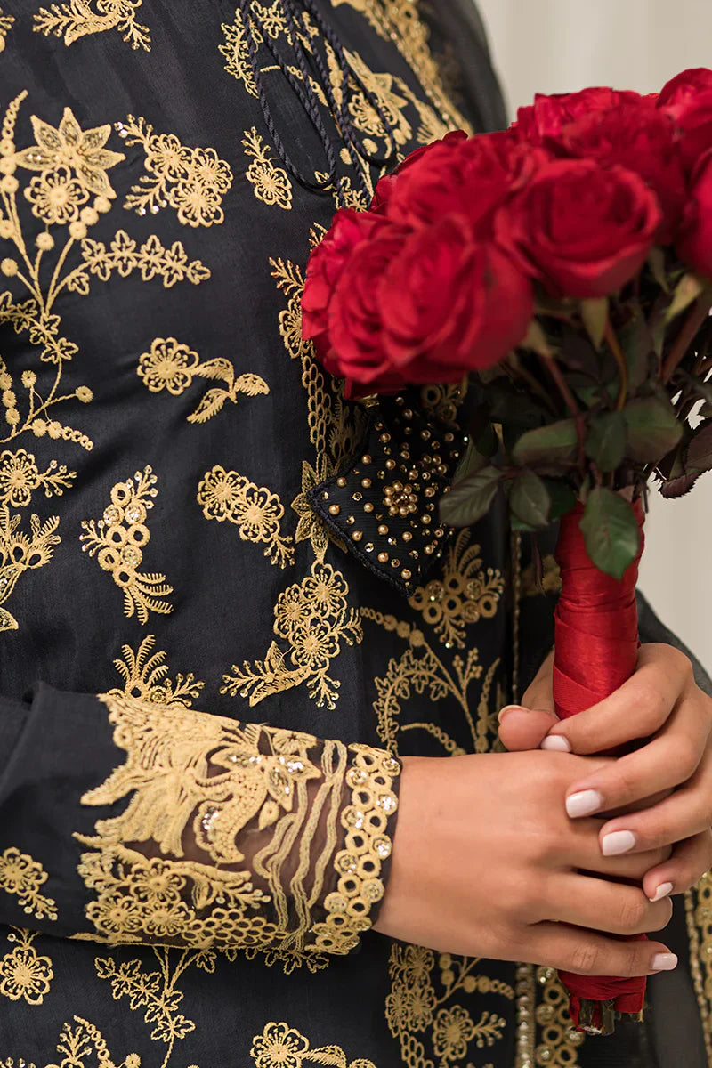 Cross Stitch | Luxe Atelier 24 | Charcoal Tint - Ladies Clothes - Maria Faisal