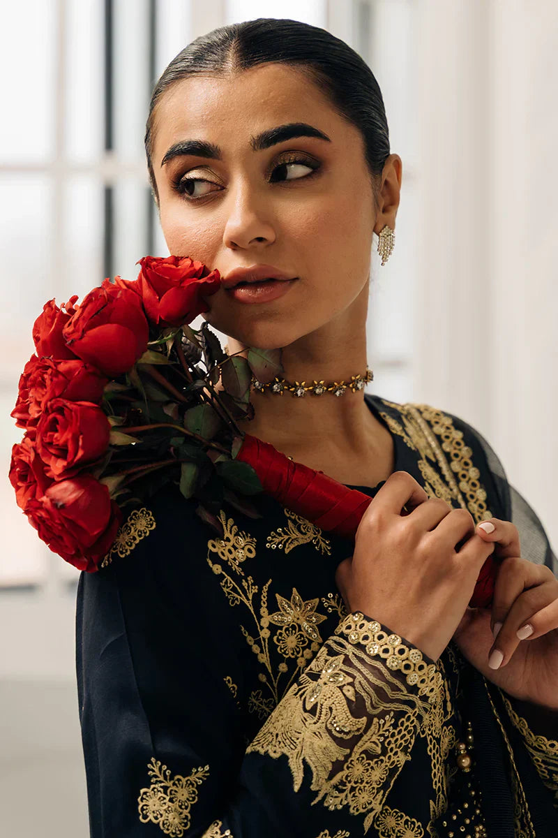 Cross Stitch | Luxe Atelier 24 | Charcoal Tint - Ladies Clothes - Maria Faisal