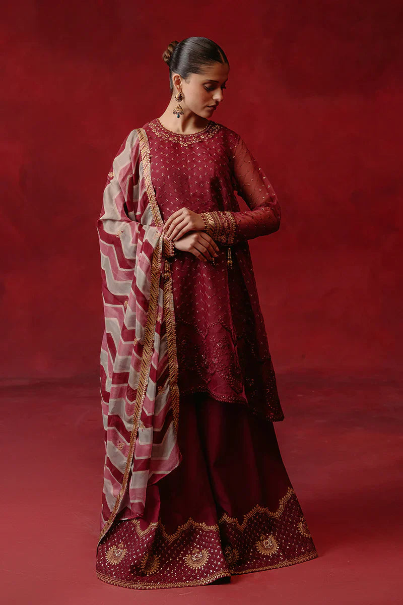 Cross Stitch | Luxe Atelier 24 | Red Ochre - Ladies Clothes - Maria Faisal