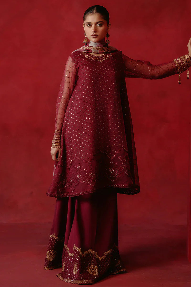Cross Stitch | Luxe Atelier 24 | Red Ochre - Ladies Clothes - Maria Faisal