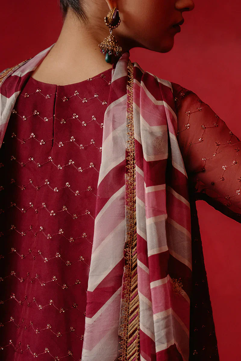 Cross Stitch | Luxe Atelier 24 | Red Ochre - Ladies Clothes - Maria Faisal