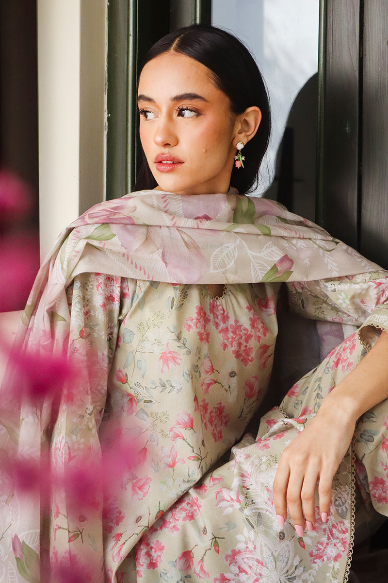 Cross Stitch | Printed Lawn | OLIVE AURA - Ladies Clothes - Maria Faisal