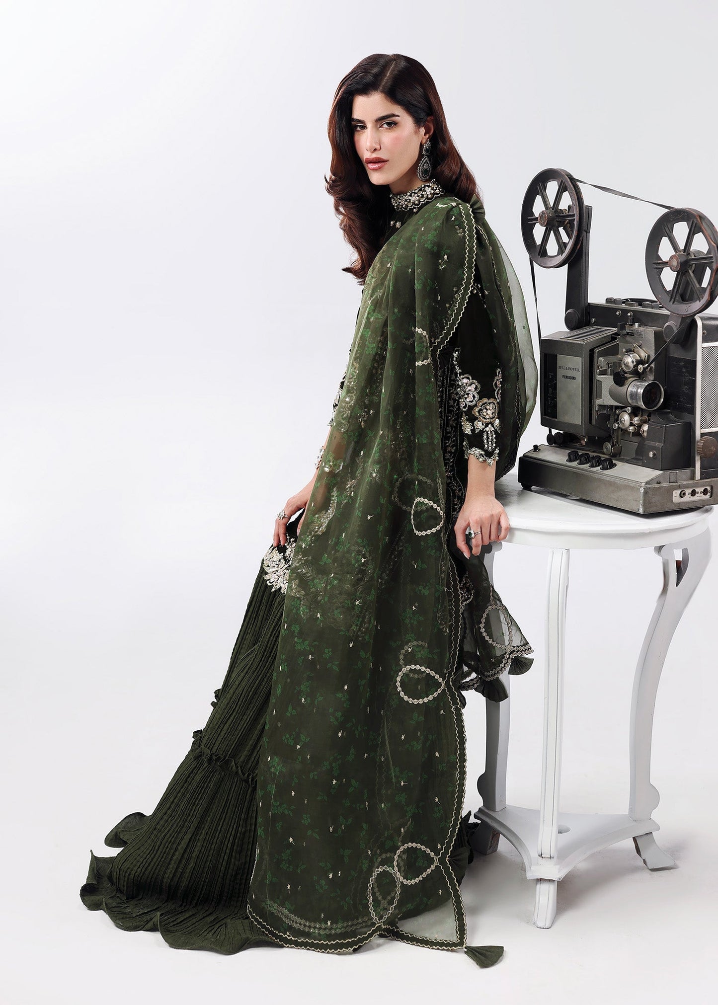 Sardinia | Lamore Luxury Handwork Edit 25 | Black Swan - Wedding Dress - available at Maria Faisal in UK and USA.