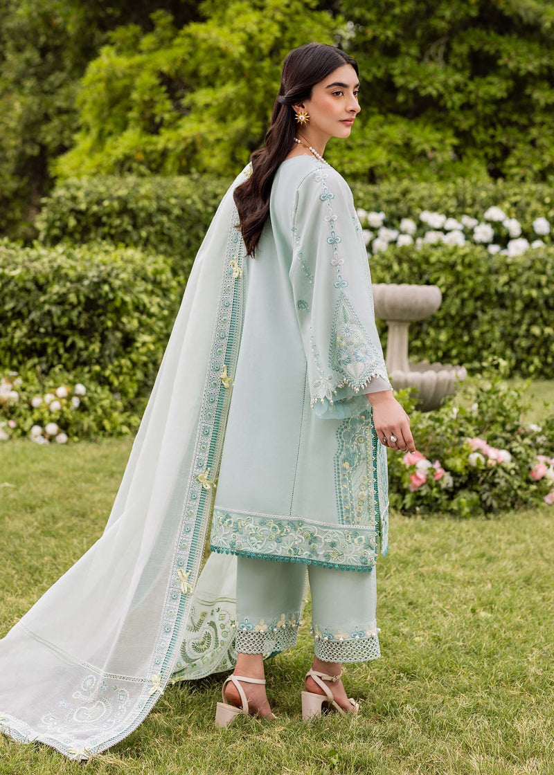 Sadaf Fawad Khan | Lawn 24 | Zaphira (B) - Designer Dress with Intricate embroidery and embellishments. Shop elegent wedding dress at Maria Faisal.
