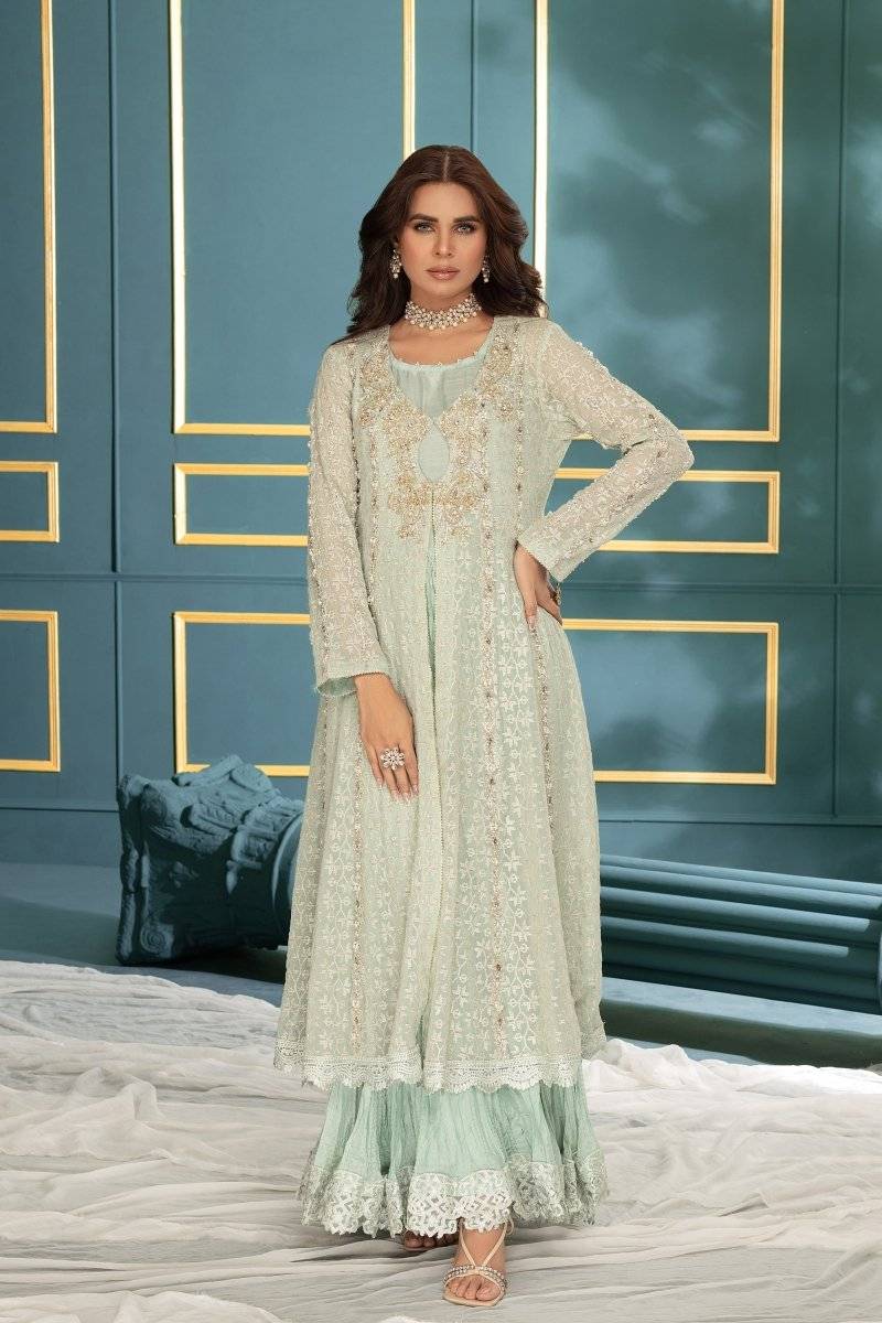 green emerald velvet dress Oasis Embroidered Luna Pareo main image 0
