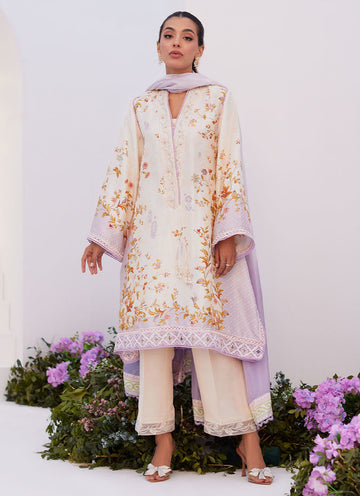 Farah Talib Aziz | Zaza Prints 24 | AMETHYST TRELLIS SHIRT AND DUPATTA
