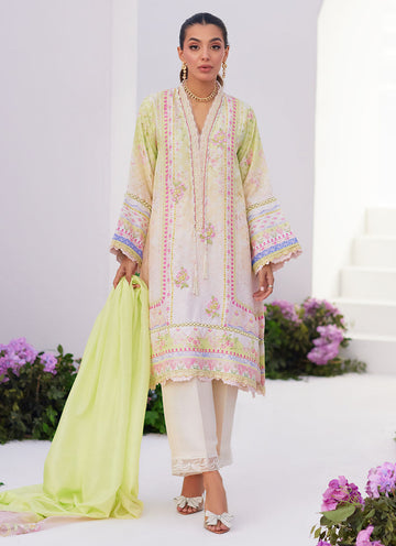 Farah Talib Aziz | Zaza Prints 24 | PEAR OMBRE SHIRT AND DUPATTA