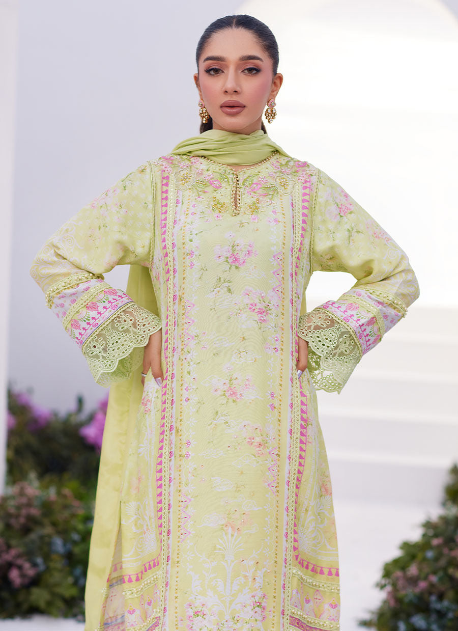 Farah Talib Aziz | Zaza Prints 24 | KELLY LIME SHIRT AND DUPATTA - Ladies Clothes - Maria Faisal