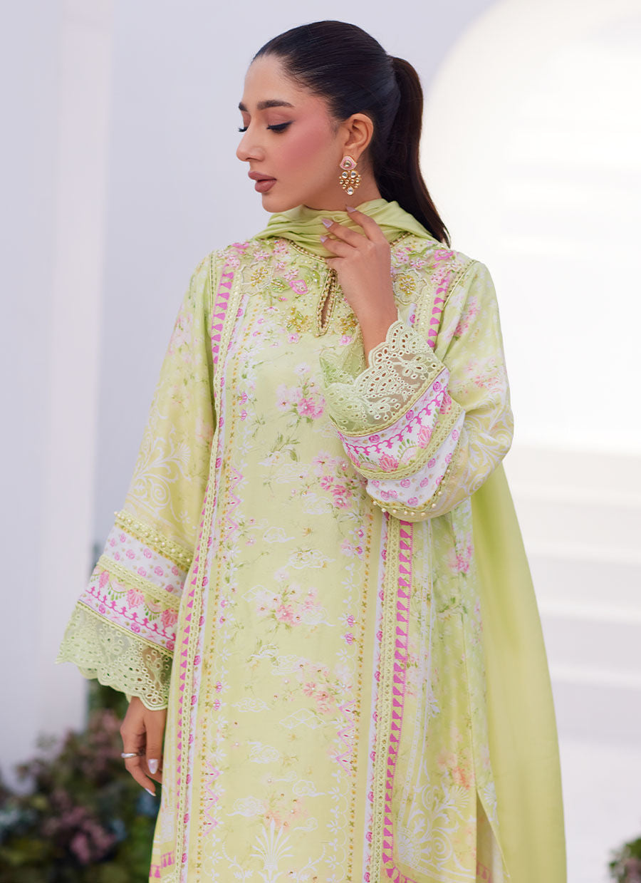 Farah Talib Aziz | Zaza Prints 24 | KELLY LIME SHIRT AND DUPATTA - Ladies Clothes - Maria Faisal
