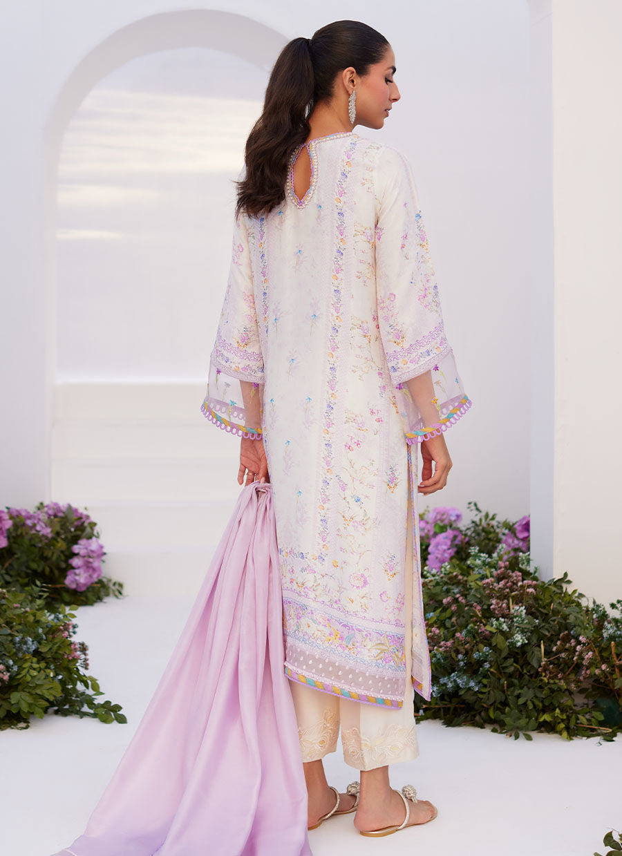 Farah Talib Aziz | Zaza Prints 24 | THISTLE LILAC SHIRT AND DUPATTA - Ladies Clothes - Maria Faisal