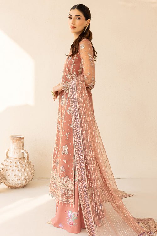 Farasha | Lu Zella Premium Formals 25 | Vintage Rose - is Peach dress from Farasha - Ladies Clothes - Maria Faisal