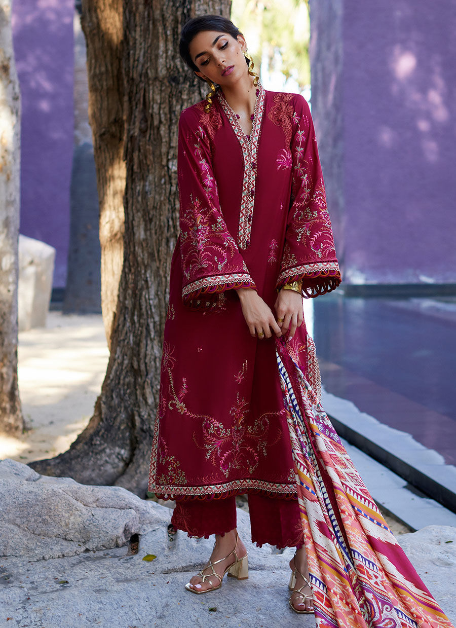 Farah Talib Aziz | Suay Lawn 24 | ENZO RED - Ladies Clothes - Maria Faisal