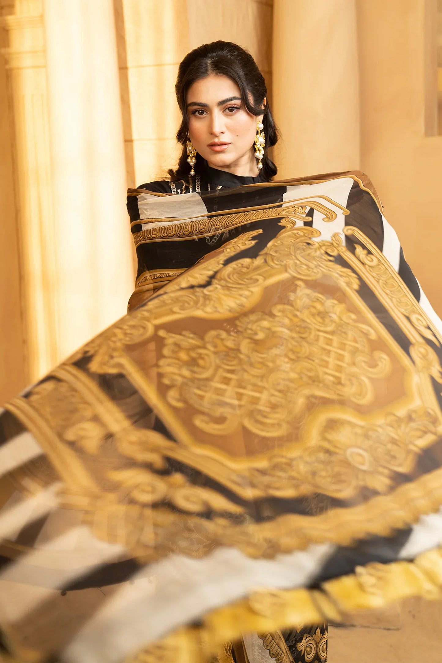 Hemstitch | Summer Luxury Lawn 24 | Cocoa - Ladies Clothes - Maria Faisal