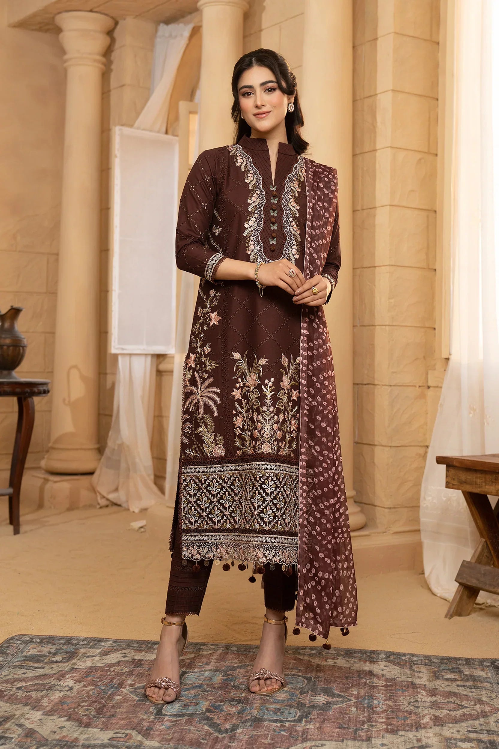 Hemstitch | Summer Luxury Lawn 24 | Mulberry - Ladies Clothes - Maria Faisal