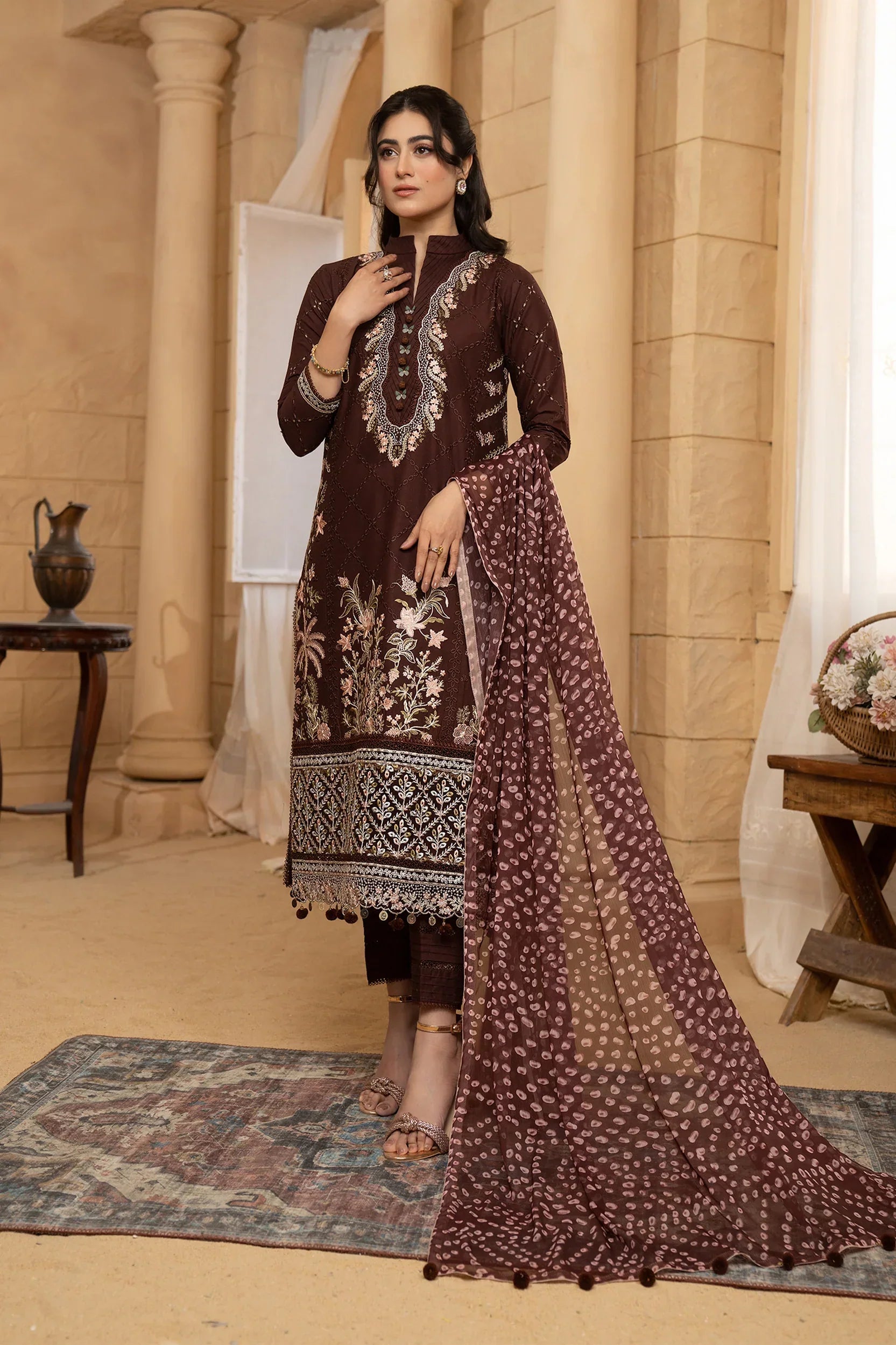 Hemstitch | Summer Luxury Lawn 24 | Mulberry - Ladies Clothes - Maria Faisal
