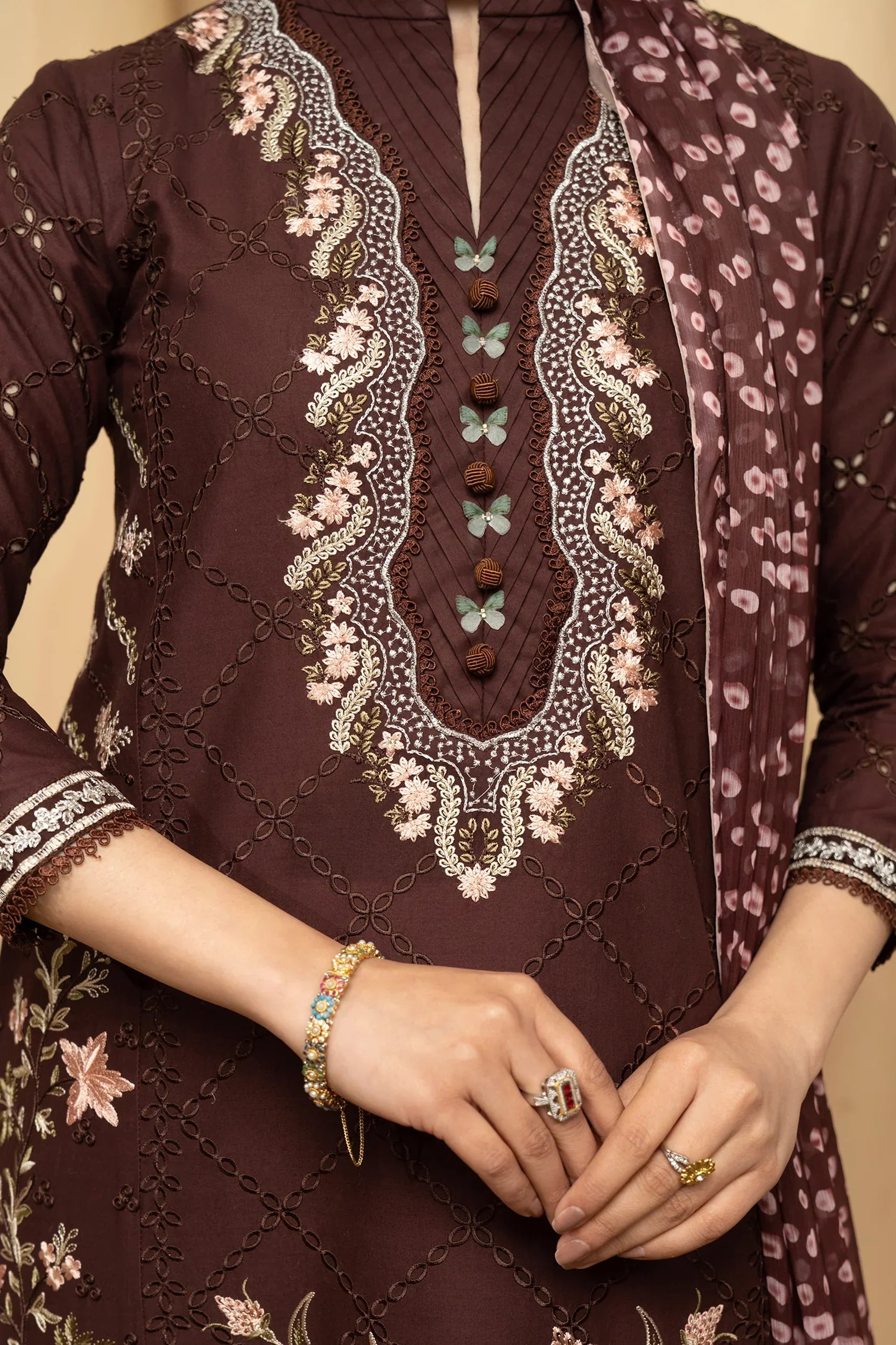 Hemstitch | Summer Luxury Lawn 24 | Mulberry - Ladies Clothes - Maria Faisal