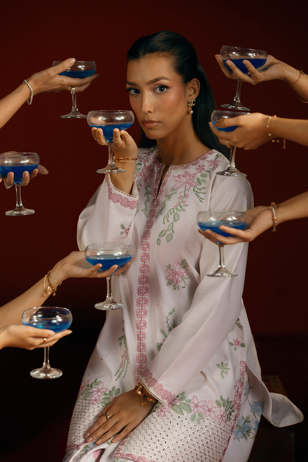 Saira Rizwan | Joolie Co ords |JOOLIE WHITE - JBP25-07 - Ladies Clothes - Maria Faisal