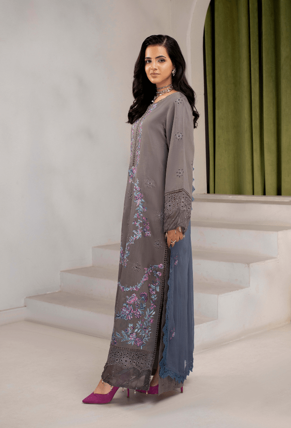Humdum | Ellena 26 | D08 - is Gray dress from Humdum - Ladies Clothes - Maria Faisal