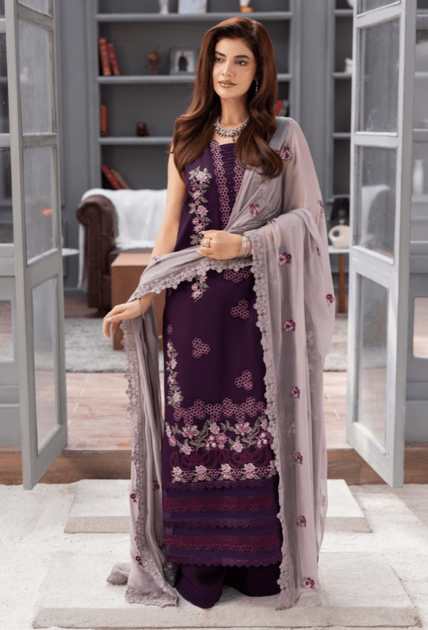 Humdum | Fareesha 26 | D02 - is Dark Purple dress from Humdum - Ladies Clothes - Maria Faisal
